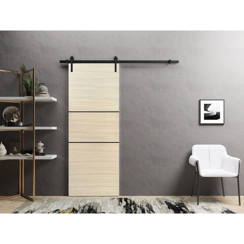 Sturdy Barn Door 18 x 80 Planum 0014 Natural Veneer with 6.6FT