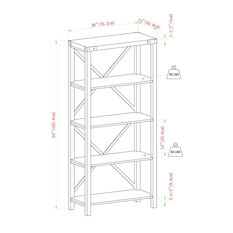 Middlebrook Kujawa 64-inch Tall Bookshelf