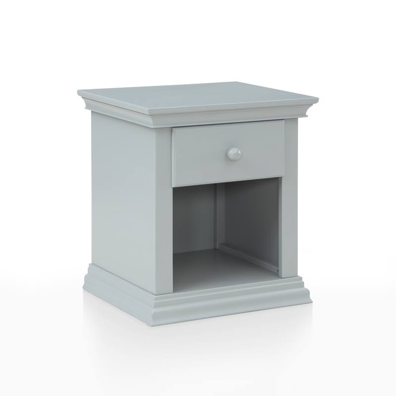 HomeRoots 24" Gray Solid Wood and Wood One Drawer Nightstand