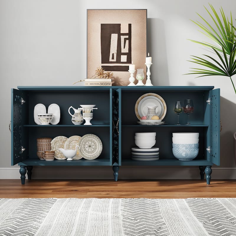 63" W Sideboard Cabinet with Adjustable Shelves
