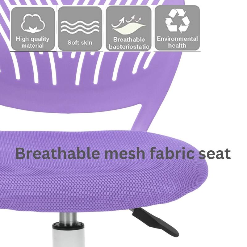 HomyLin Armless Swivel Kids Desk Chair with Mesh Padded Seating