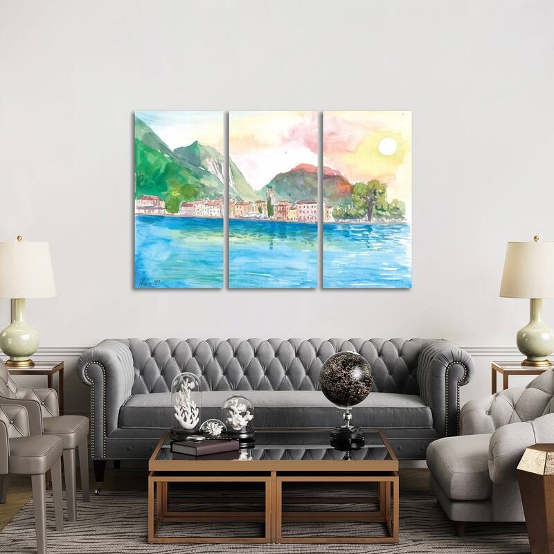 iCanvas "Riva Pearl Of Lake Garda In Italy" by Markus & Martina Bleichner 3-Piece Canvas Wall Art Set - 40x60x1.5