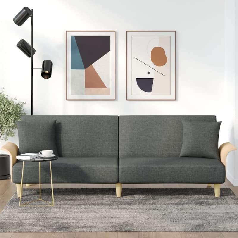 vidaXL Sofa Bed with Armrests Fabric Sofa Recliner Sleeper Sofa Daybed Couch - 88.2" x 35" x 27.6" - Dark gray