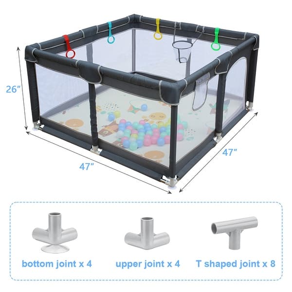 dimension image slide 0 of 2, Baby Playard Cloth Playpen Removable Enclosures for Children and Pets