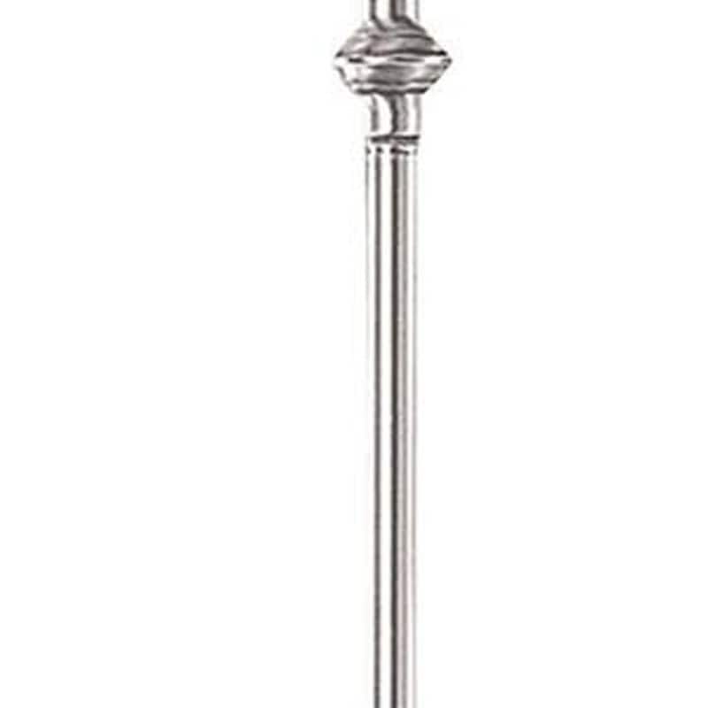 HomeRoots 59" Nickel Swing Arm Floor Lamp With Beige Fabric Empire Shade - 22.75
