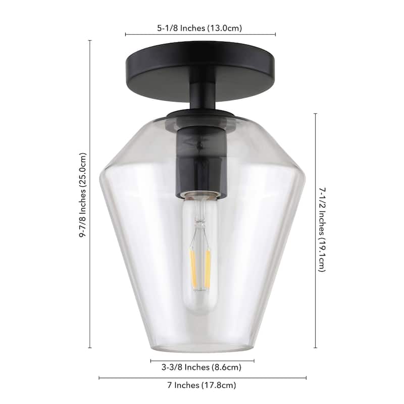 Remy 7" Wide Semi Flush Mount with Glass Shade
