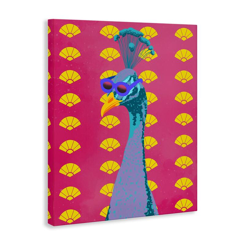 Stupell Vibrant Mod Peacock Canvas Wall Art Design By Marcus Prime