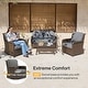 preview thumbnail 8 of 24, 5-Piece Outdoor Rattan Seating Set with Swivel Chairs & Coffee Table