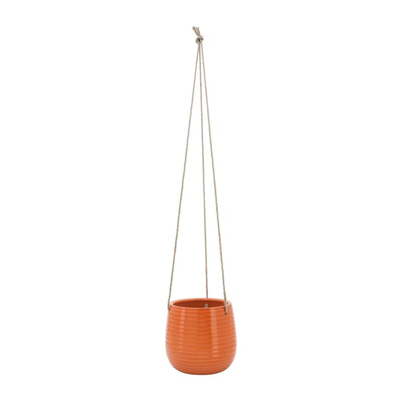 Sagebrook Home Neutral Textured Ceramic Hanging Planter