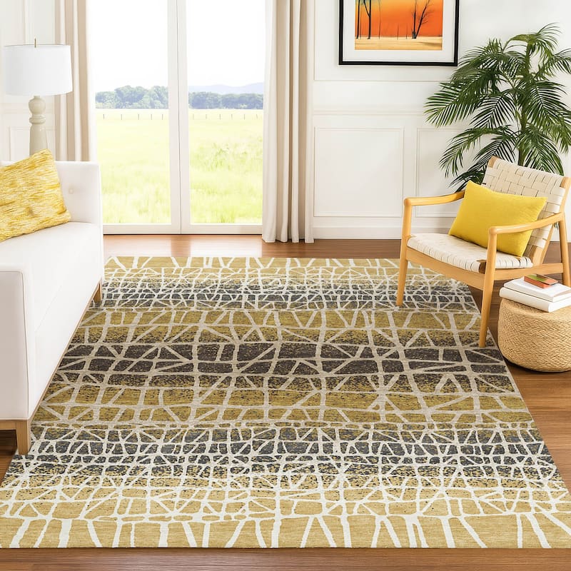 Machine Washable Indoor/ Outdoor Boho Global Chantille Rug
