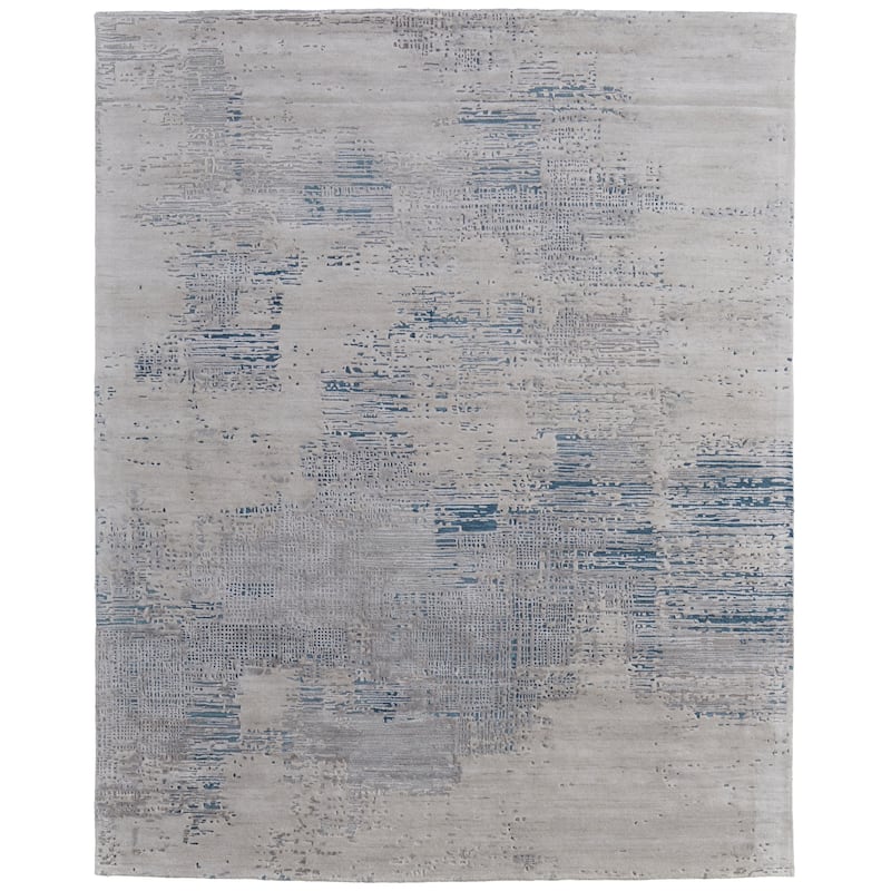 Grand Bazaar Valin Hand Tufted Abstract Modern Area Rug - 10' x 14' - Gray/Taupe/Blue