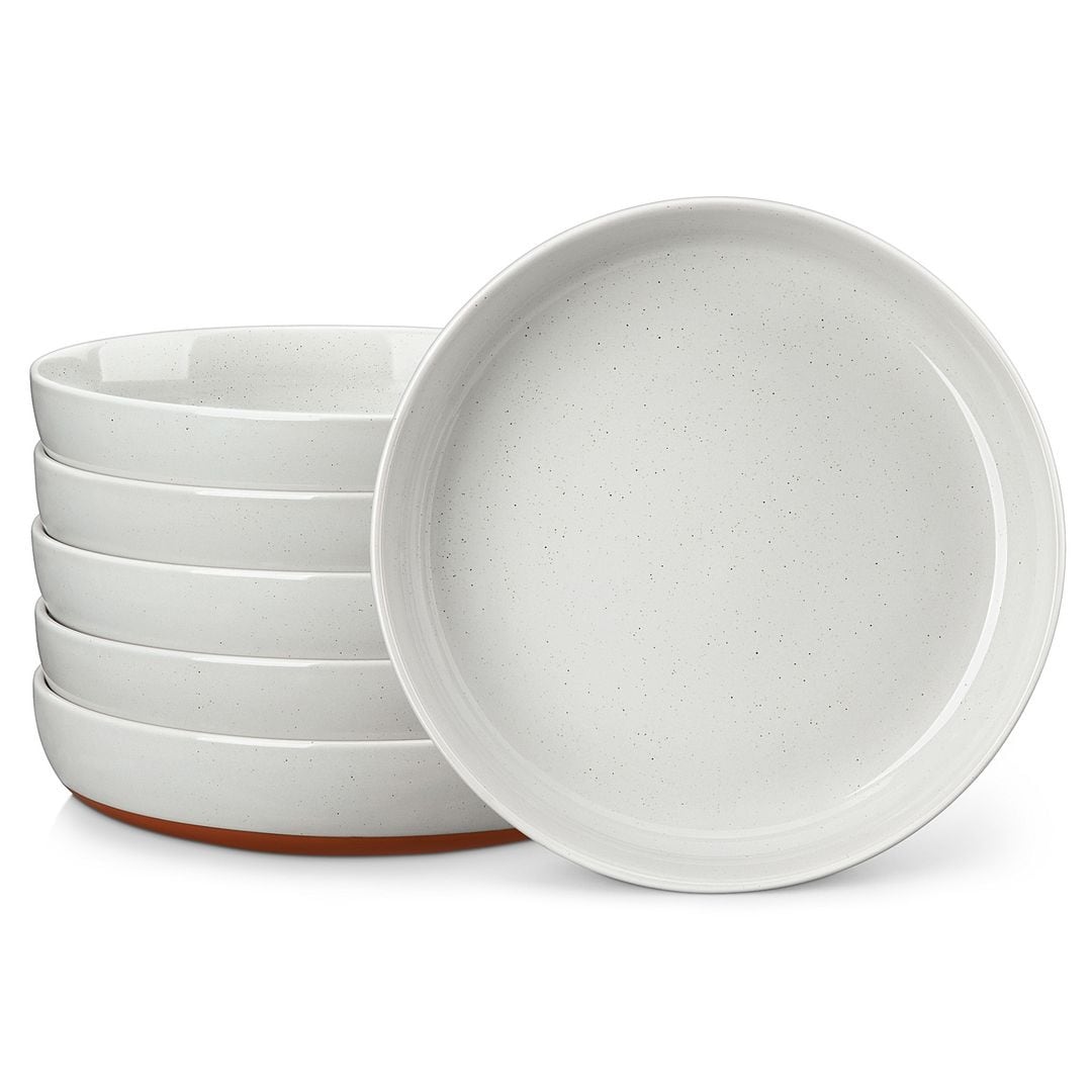 MALACASA TARA Sesame Glaze Stoneware 9-inch Pasta Bowl Set