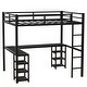 preview thumbnail 5 of 10, Full Metal Loft Bed with Desk and Shelves, Black