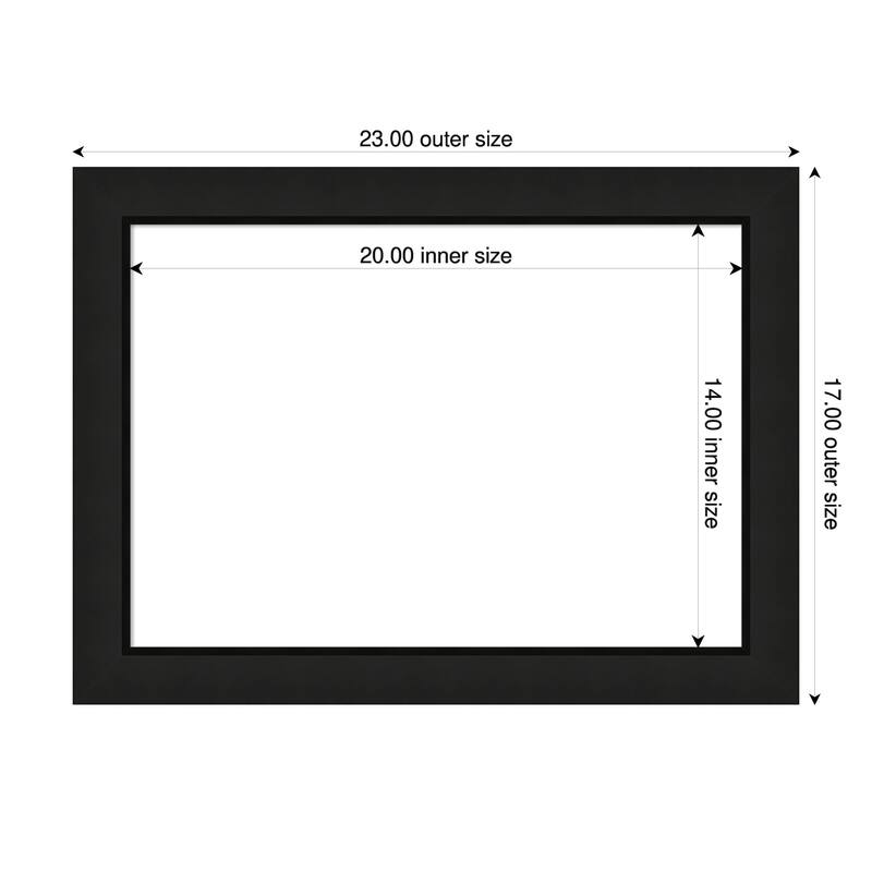 Amanti Art Midnight Black Narrow Framed Dry Erase Magnetic Board - 23 x 17 in