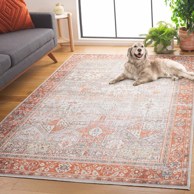 SAFAVIEH Arizona Karmija Vintage Machine Washable Rug - 2'6" x 8' Runner - Rust/Sage