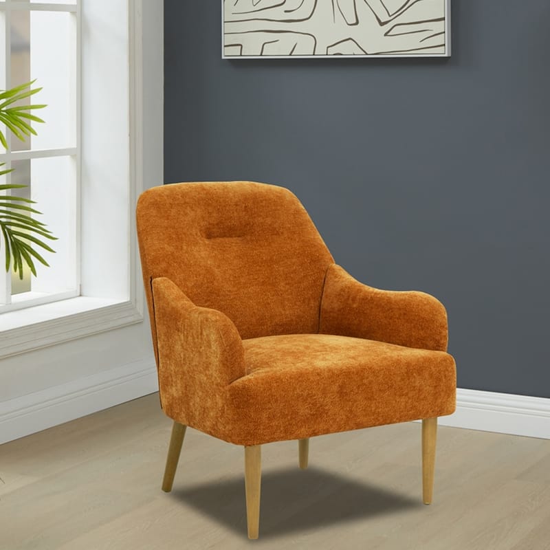 Accent Chair with Wood Legs - Orange