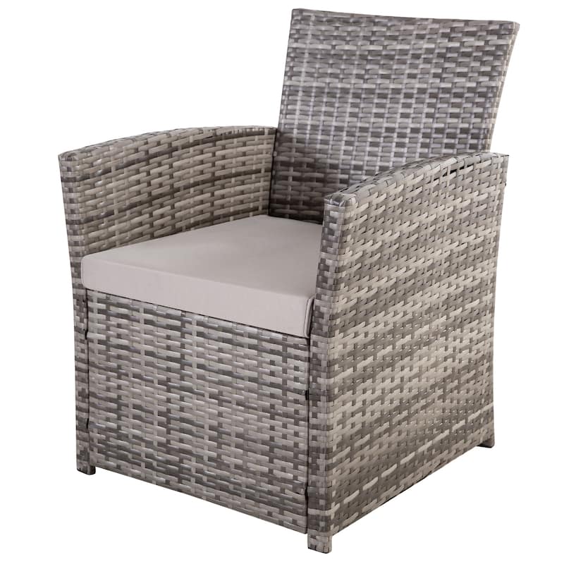 4-Piece PE Rattan Patio Furniture Set, Weather-Resistant Outdoor Conversation Set
