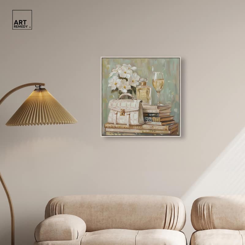 Sage Green Glam Canvas by Art Remedy