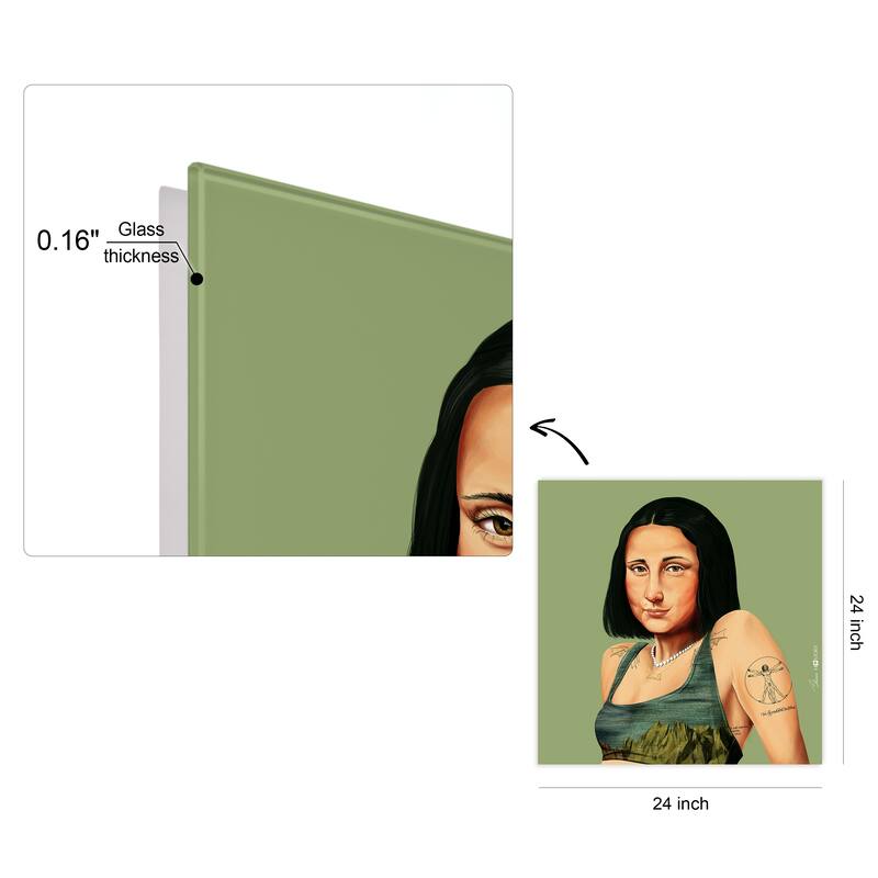 Empire Art Direct "Hip Mona Lisa" Printed Tempered Art Glass Wall Art - Multi-Color
