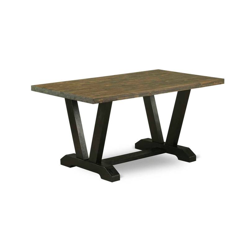 7-Piece Dining Room Set - Kitchen Table with Chairs - Modern Rectangular Table & Parson Chairs - 36x60 Inch - 60