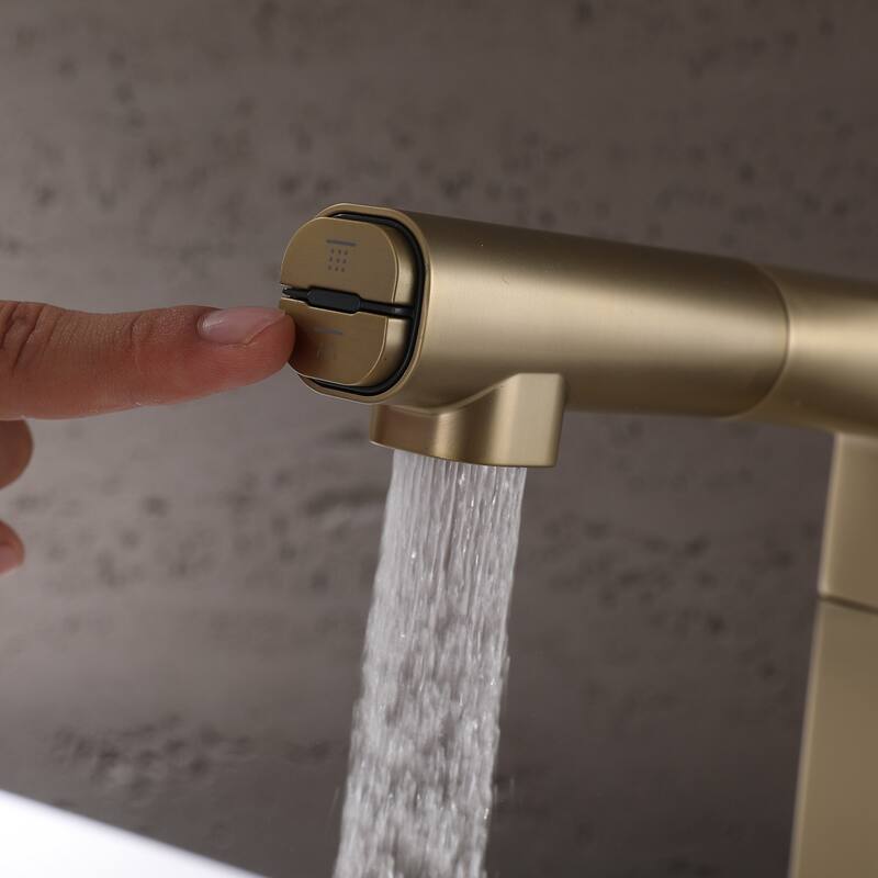 Single Handle Bathroom Faucet with Pull Out Sprayer Single Hole Bathroom Sink Faucets Modern Basin Vanity Taps