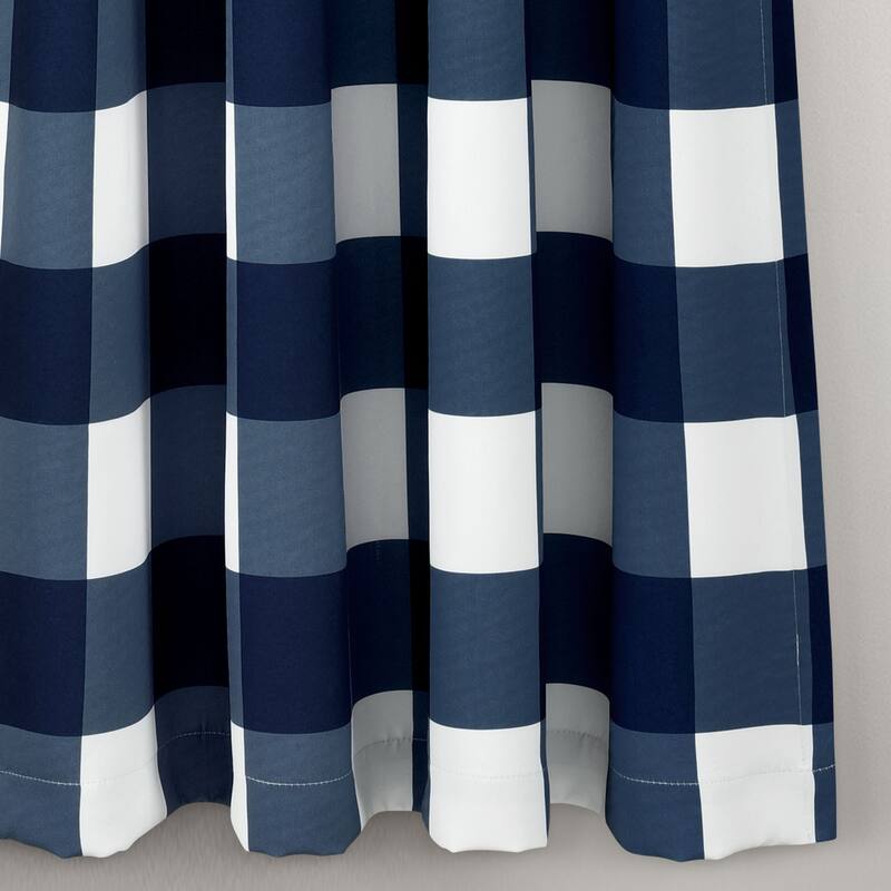 Lush Decor Kelly Checker Room Darkening Window Curtain Panel Pair
