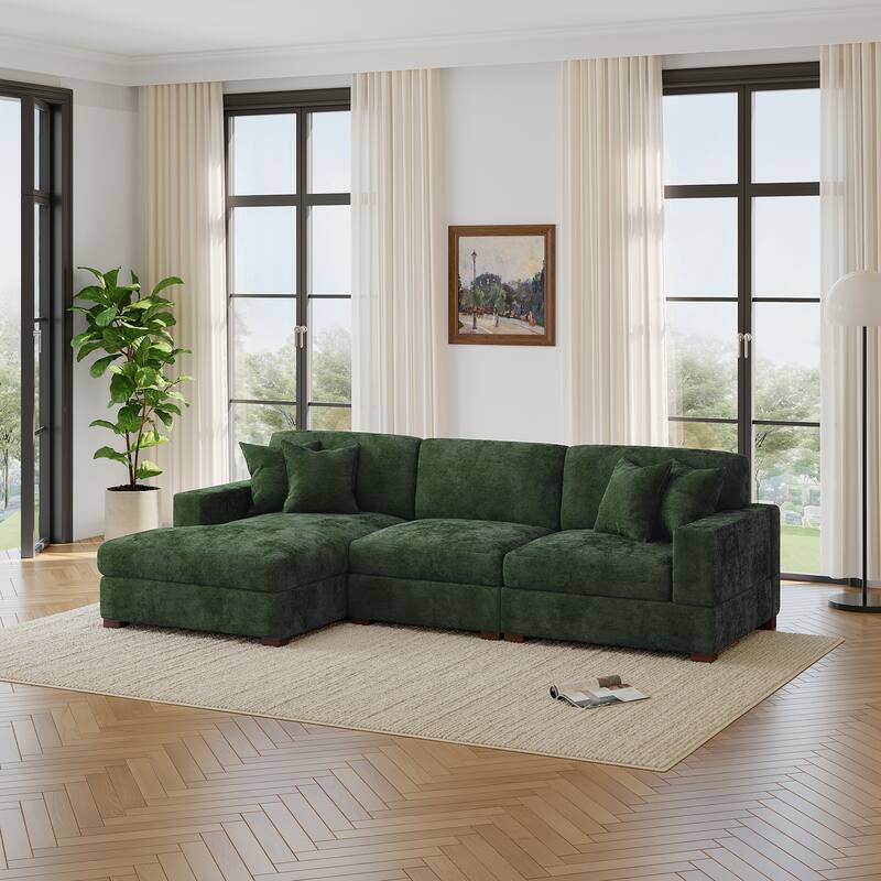 Oversized Modern Chenille Modular Sectional Sofa with Chaise