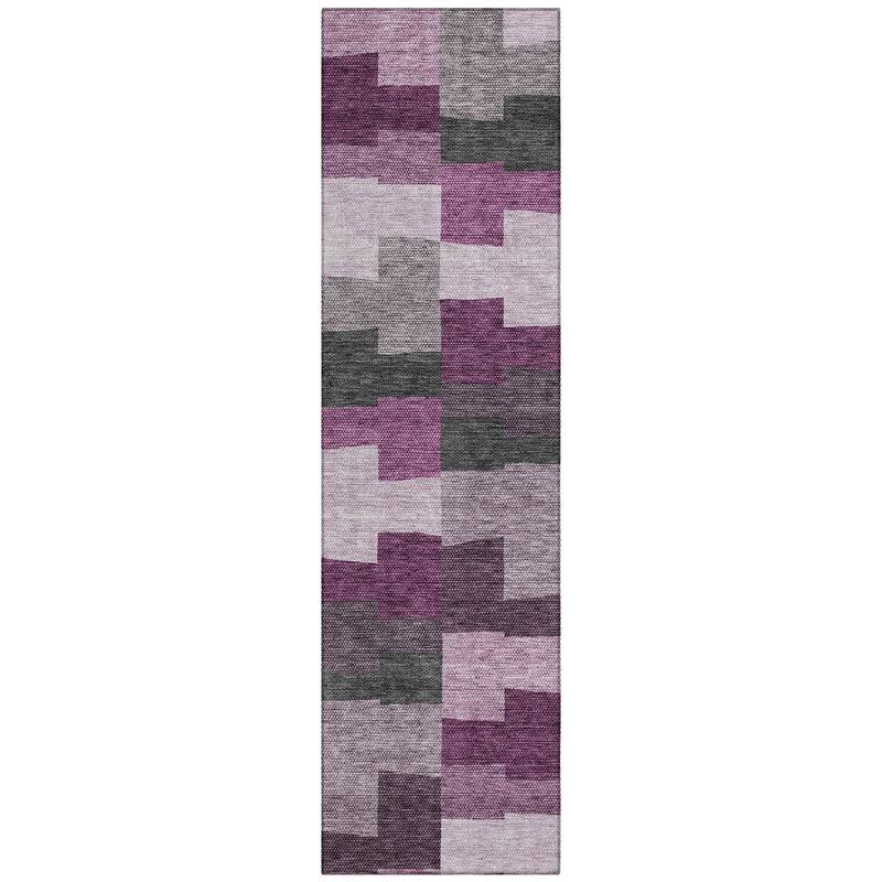 Machine Washable Indoor/ Outdoor Chantille Contemporary Blocks Rug