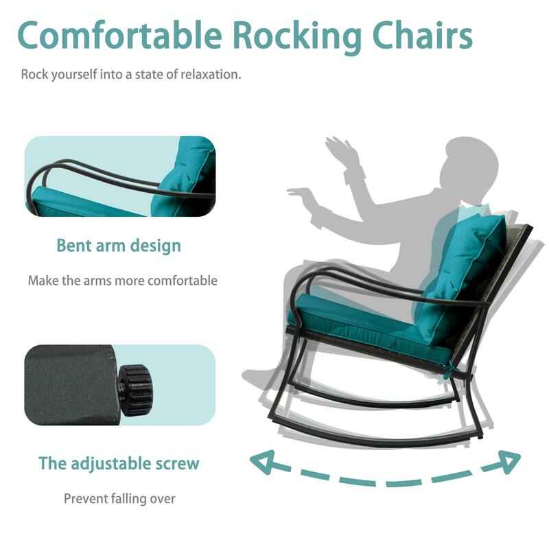 Kozyard Blue Metal 2 - Person Seating Group with Cushions