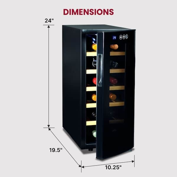 Koolatron 12 Bottle Dual Zone Wine Cooler Freestanding Wine Fridge ...