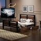 preview thumbnail 1 of 11, Twin Size Metal Platform Kids Bed Frame with Headboard, Two Storage Drawers, and Rotatable TV Stand for Bedroom, Black Black
