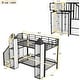 preview thumbnail 3 of 22, Metal Twin over Twin Castle-shaped Bunk Bed with Wardrobe and Multiple Storage
