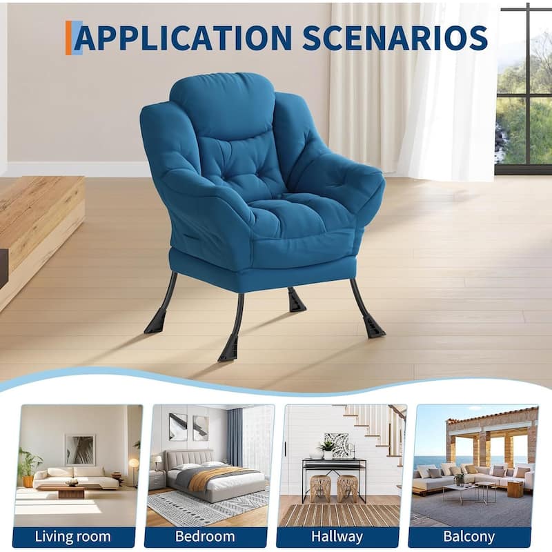 Upholstered Accent Lounge Sofa Armchair for Living Room, Bedroom, Dorm, or Office