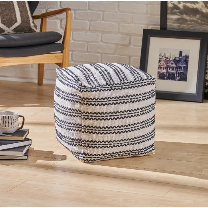 Modern Design Fabric Pouf,Filled with Polystyrene Beads Ottoman,Softness And Comfort