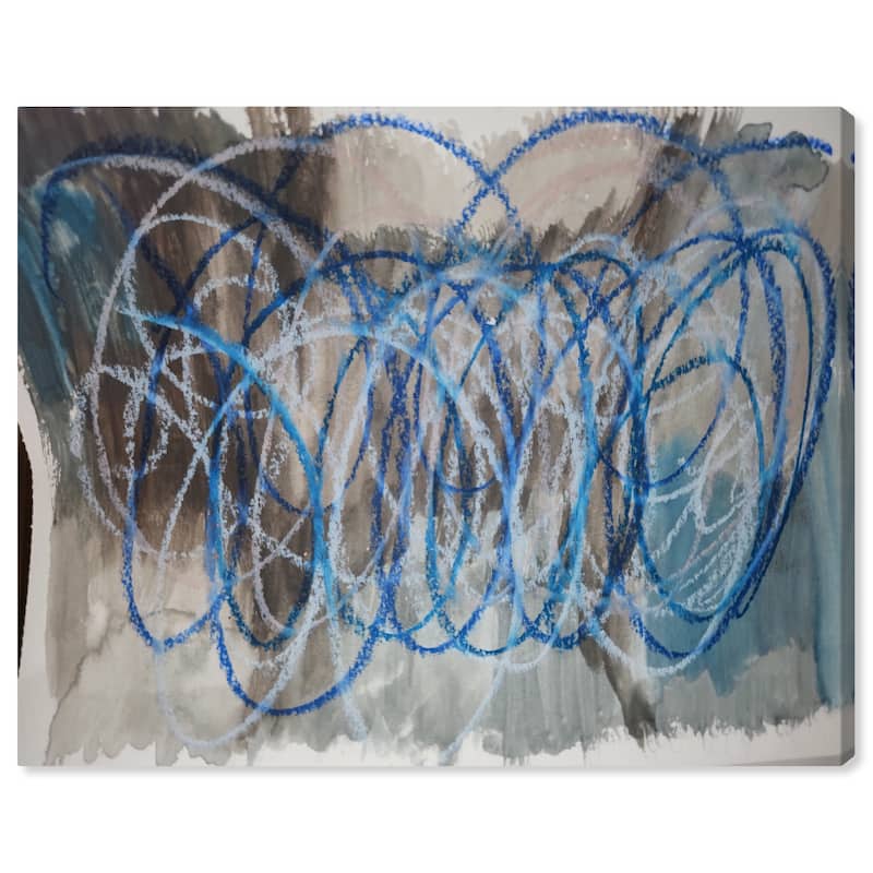 Wynwood Studio Abstract Swirling Blue and Modern & Contemporary Wall Art Canvas Print