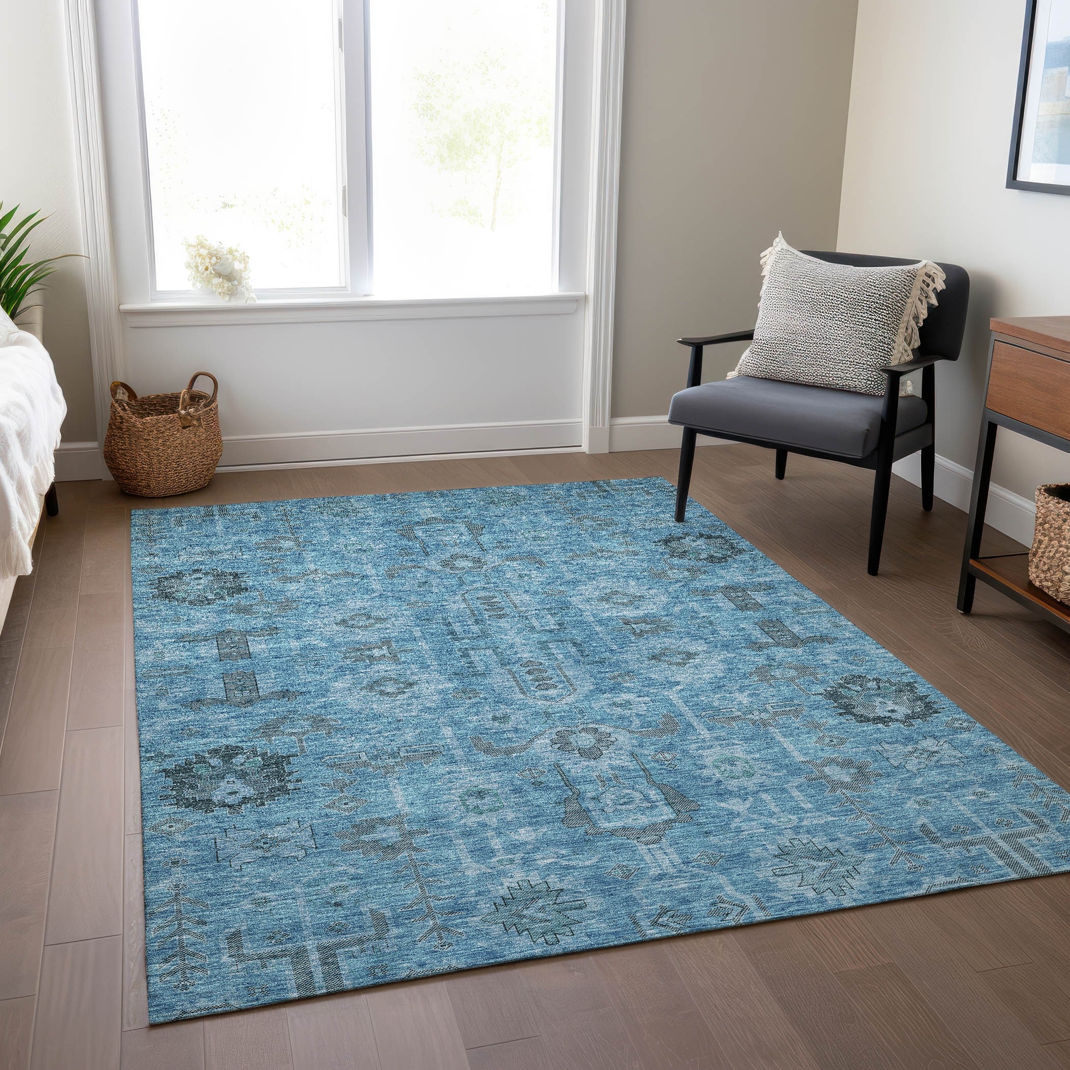 Machine Washable Indoor/ Outdoor Chantille Boho Rug