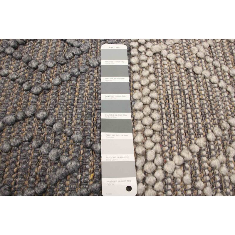 ECARPETGALLERY Braid weave Sienna Grey Wool Rug - 6'0 x 8'8