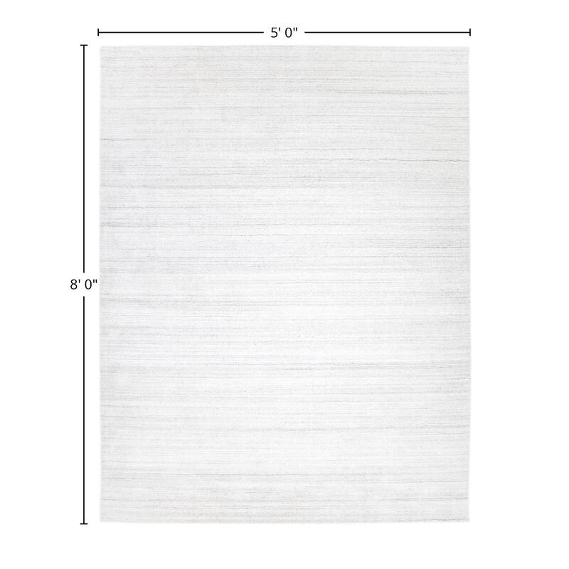 Overton Handmade Modern Contemporary Solid Area Rug - 5' 0" x 8' 0"