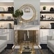 preview thumbnail 21 of 32, Stylish Metal Wall Mirror with Overlapping Circles and Foiled Finish - Gold or Gray
