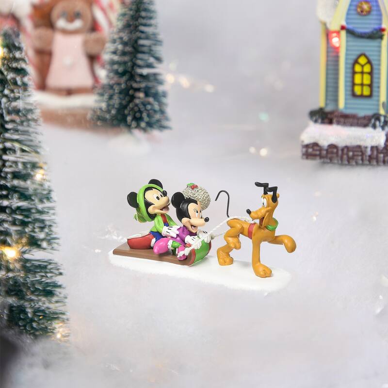 Dept 56 Disney Village Pluto's Toboggan Ride Christmas Figure