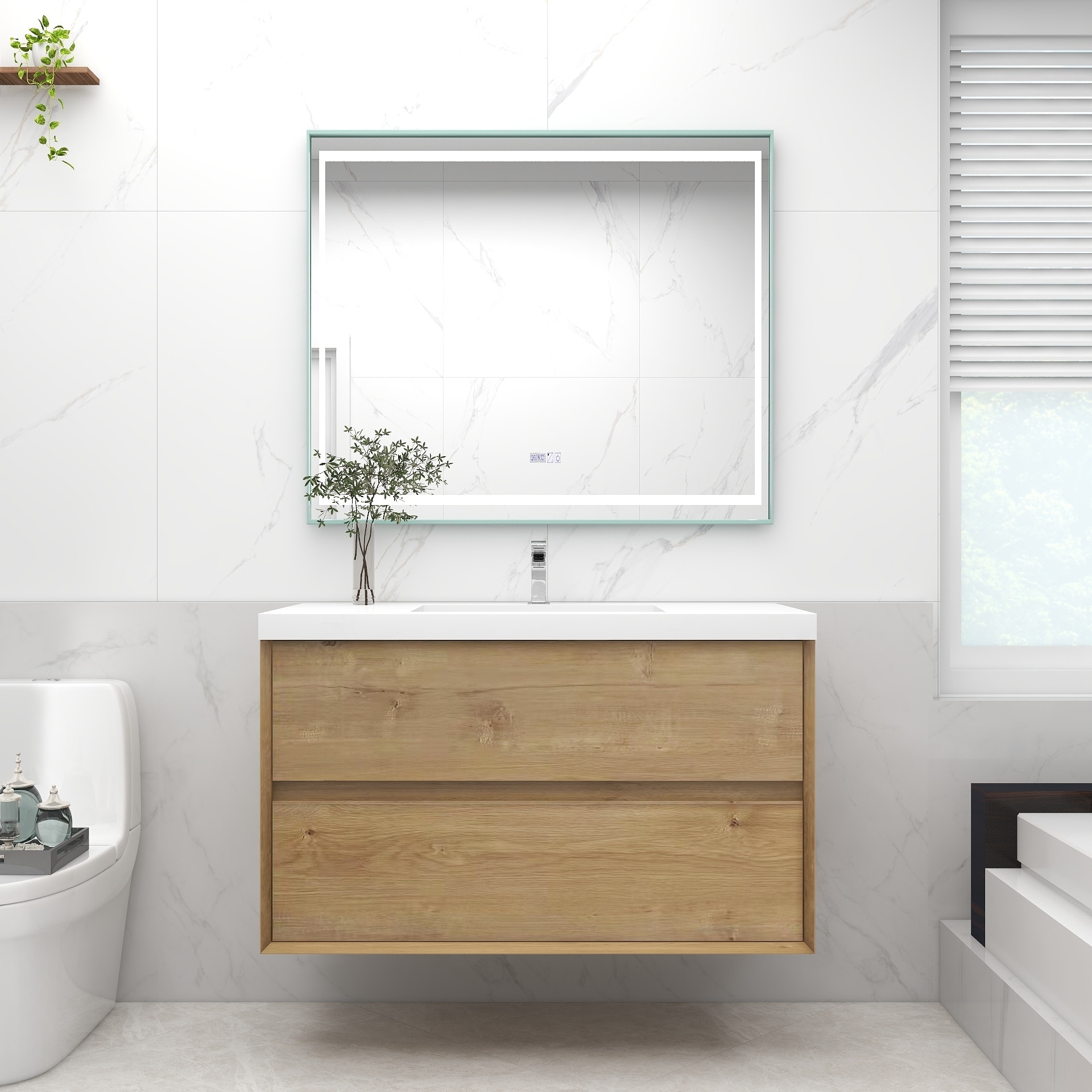 Selina 42" Wall Mounted Vanity with Single Sink - 42