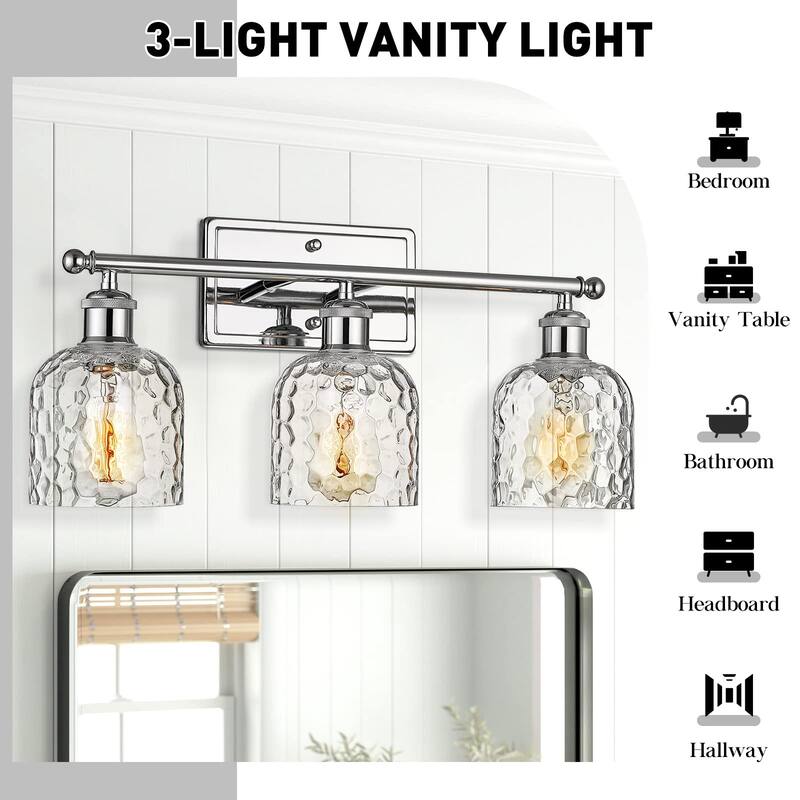 3-Light Fixtures for Bathroom Above Mirror