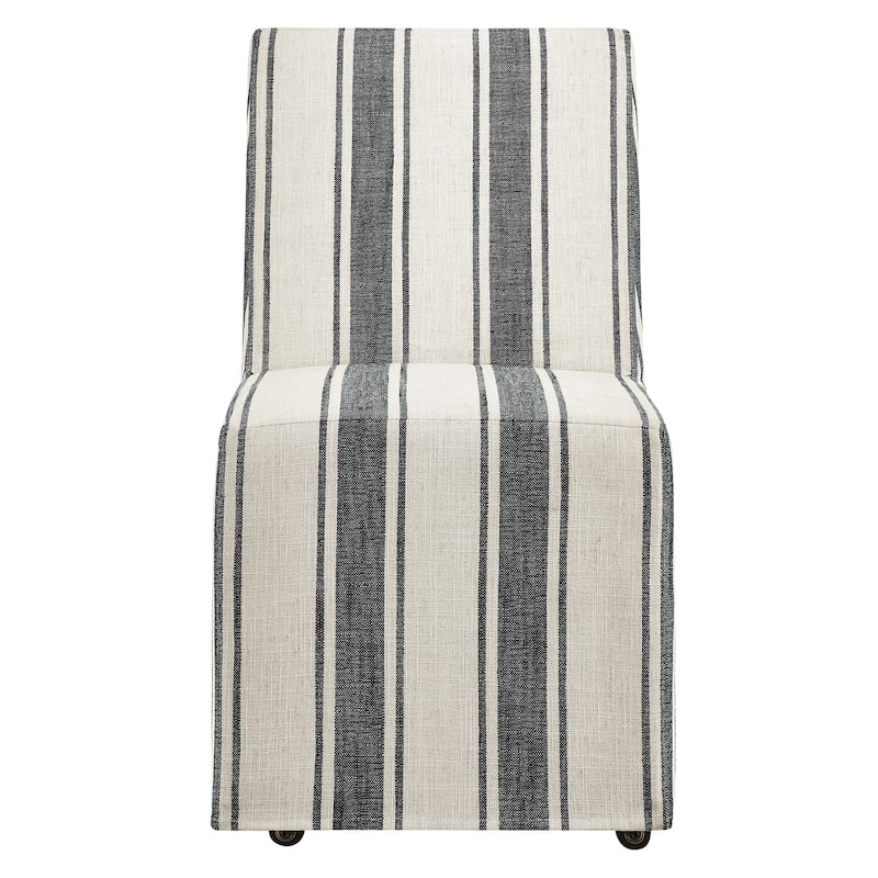 Tessera Striped Slipcovered Dining Side Chair
