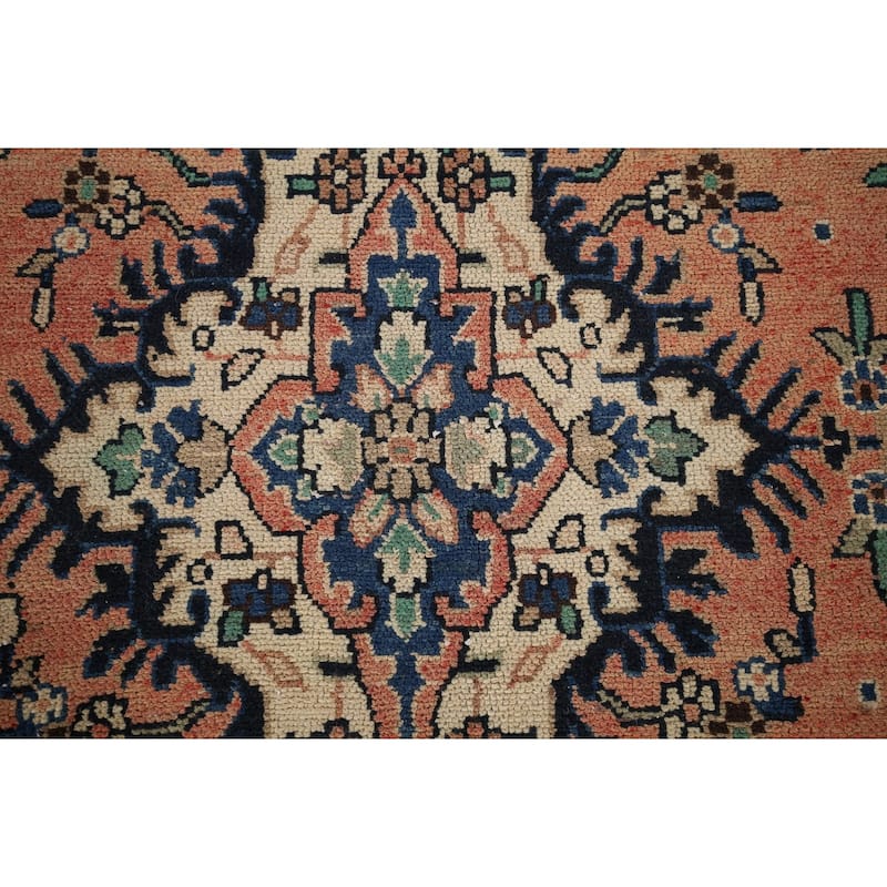 Hamedan Persian Vintage Rug Hand-Knotted Wool Carpet - 6'8" x 9'6"