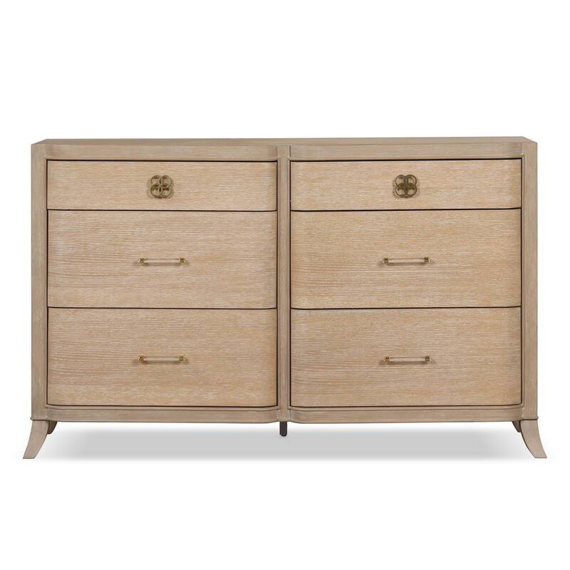 Furniture of America Kian Modern 3-Piece Natural Oak Solid Wood Dresser and 2 Nightstand Bedroom Set
