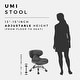preview thumbnail 5 of 10, UMI Short Stool Adjustable 13" to 15" Low Rolling Chair with Backrest