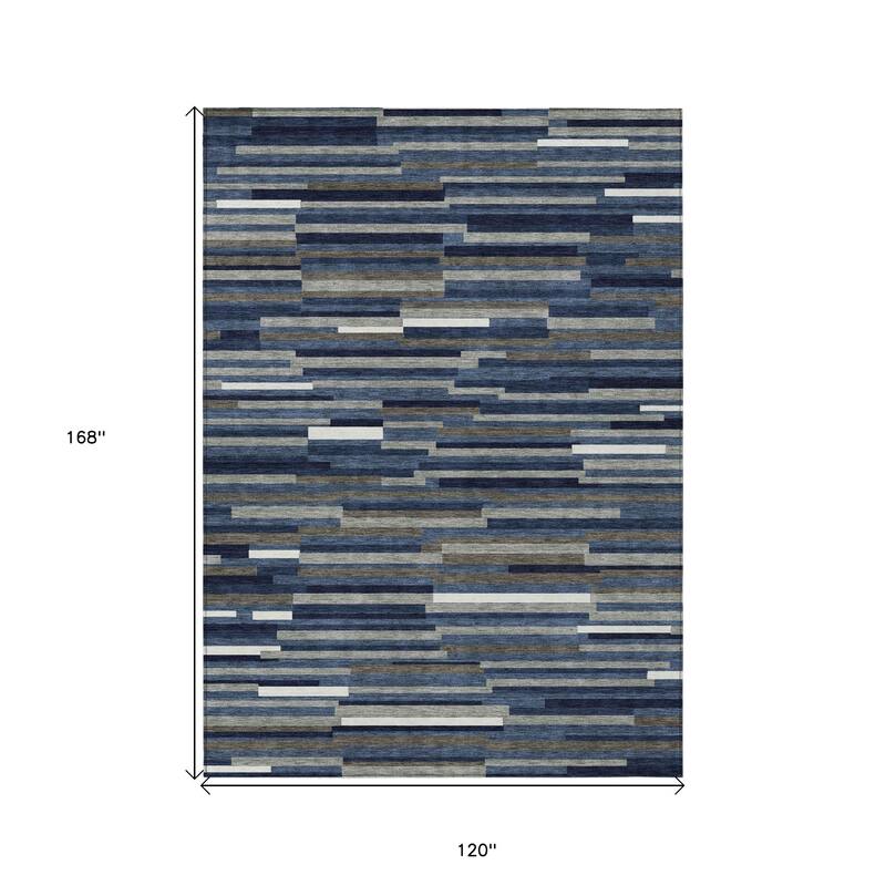 HomeRoots Striped Transitional Rectangle Outdoor Rug