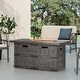 preview thumbnail 1 of 22, Arnton Outdoor Lightweight Concrete 48" Outdoor 40,000 BTU Rectangular Fire Pit by Christopher Knight Home Grey