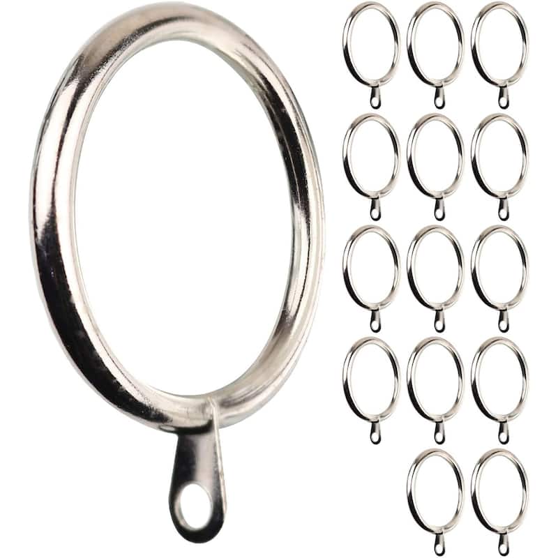 Meriville 2-Inch Inner Diameter Metal Flat Curtain Rings with Eyelets