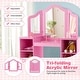 preview thumbnail 16 of 16, Gymax Kids Vanity 2 in 1 Princess Makeup Desk & Chair Set Safe